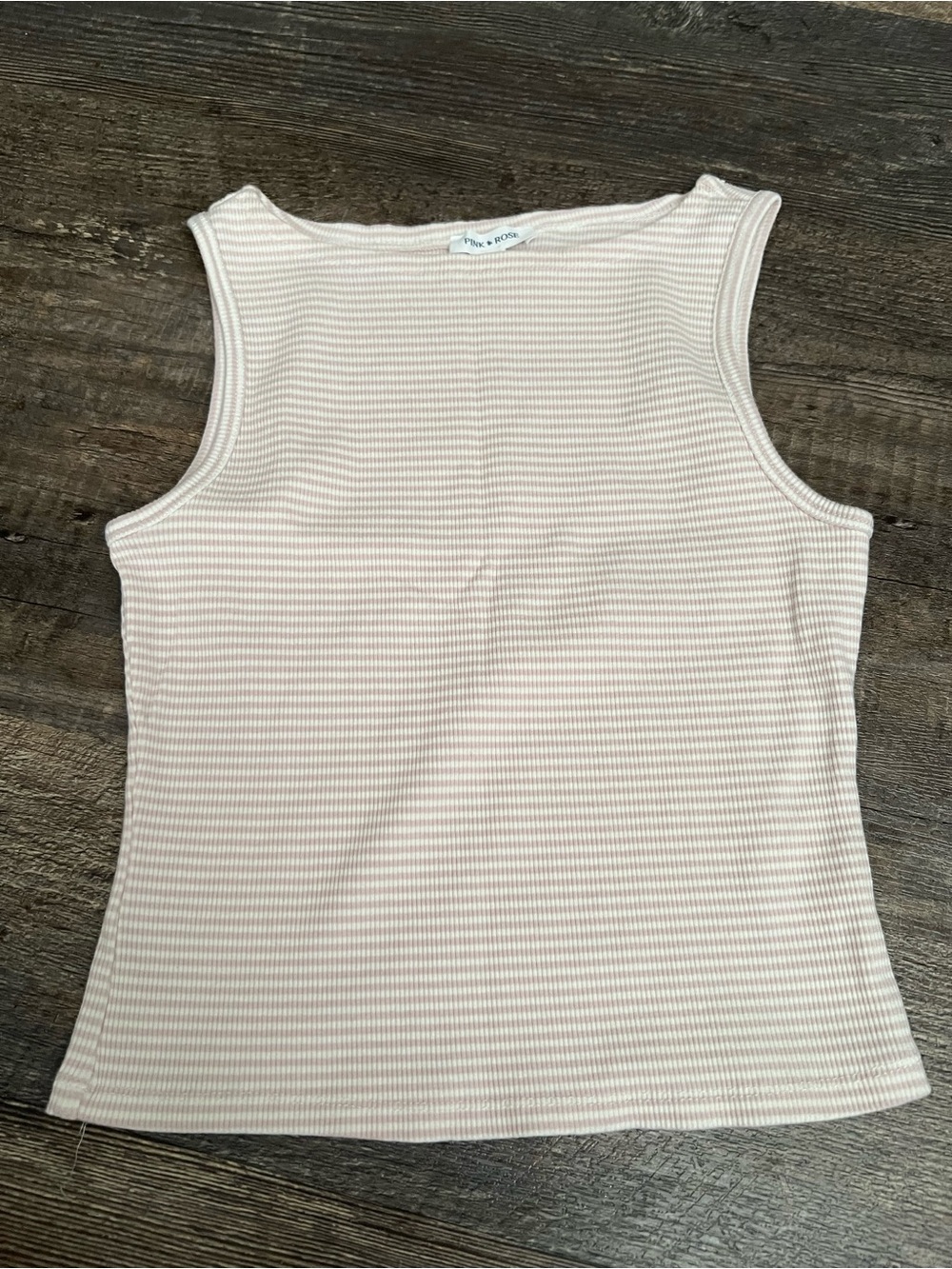 Pink and white stripped sleeves top